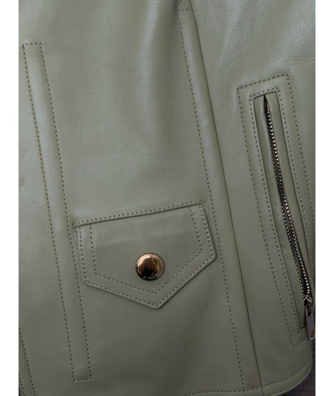 GIVENCHY Хаки кожаный жилет, фото 8