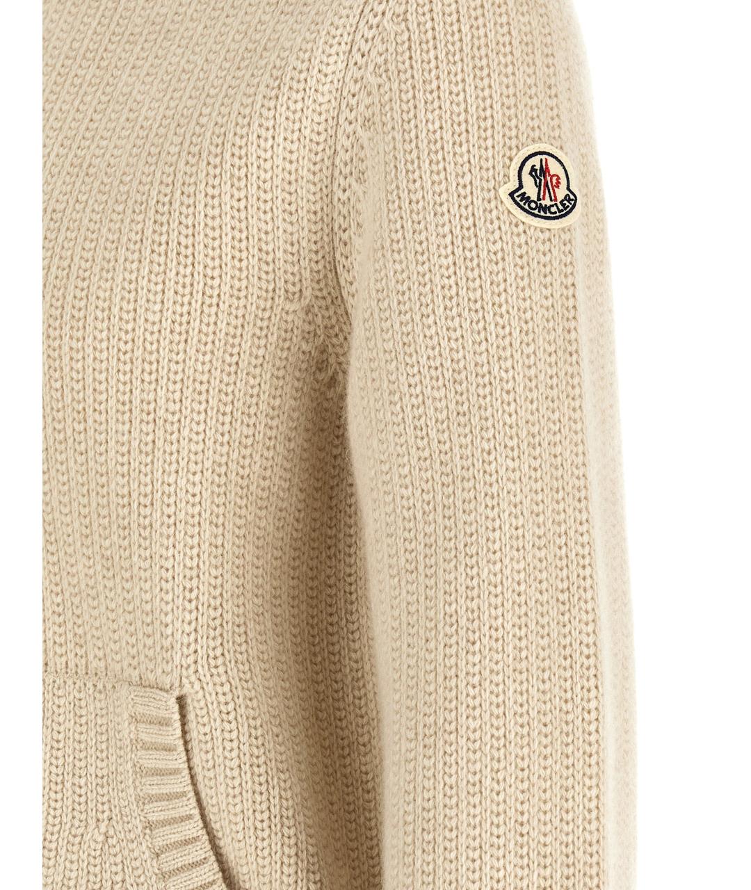 MONCLER Бежевый шерстяной кардиган, фото 4