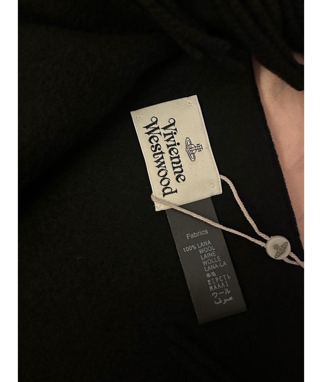 VIVIENNE WESTWOOD Черный шерстяной шарф, фото 2