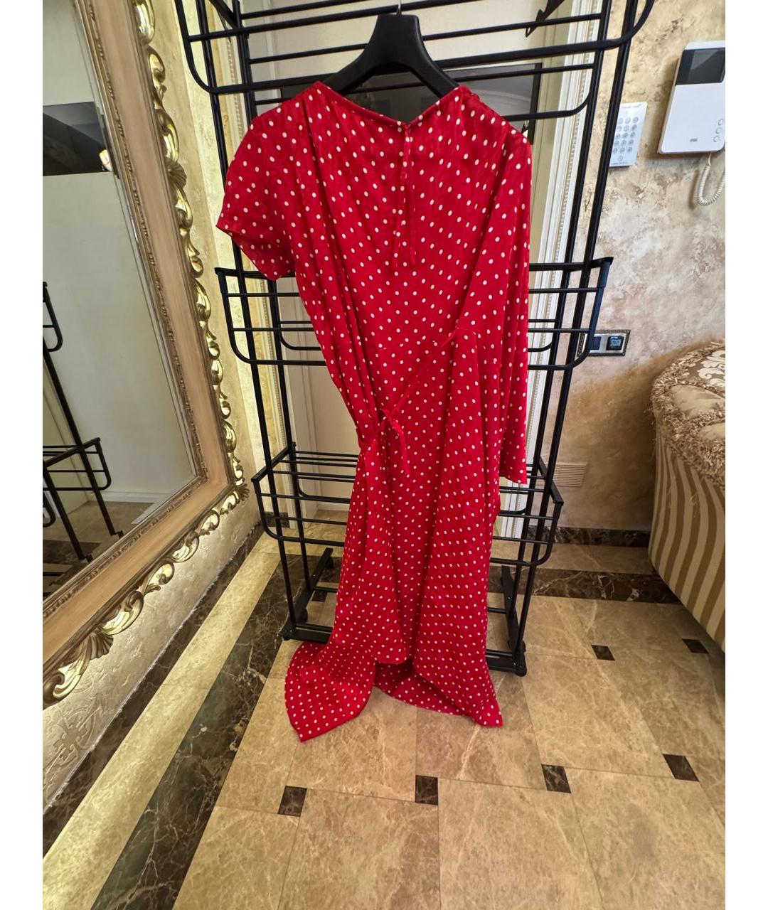 BALENCIAGA Красное шелковое коктейльное платье, фото 8