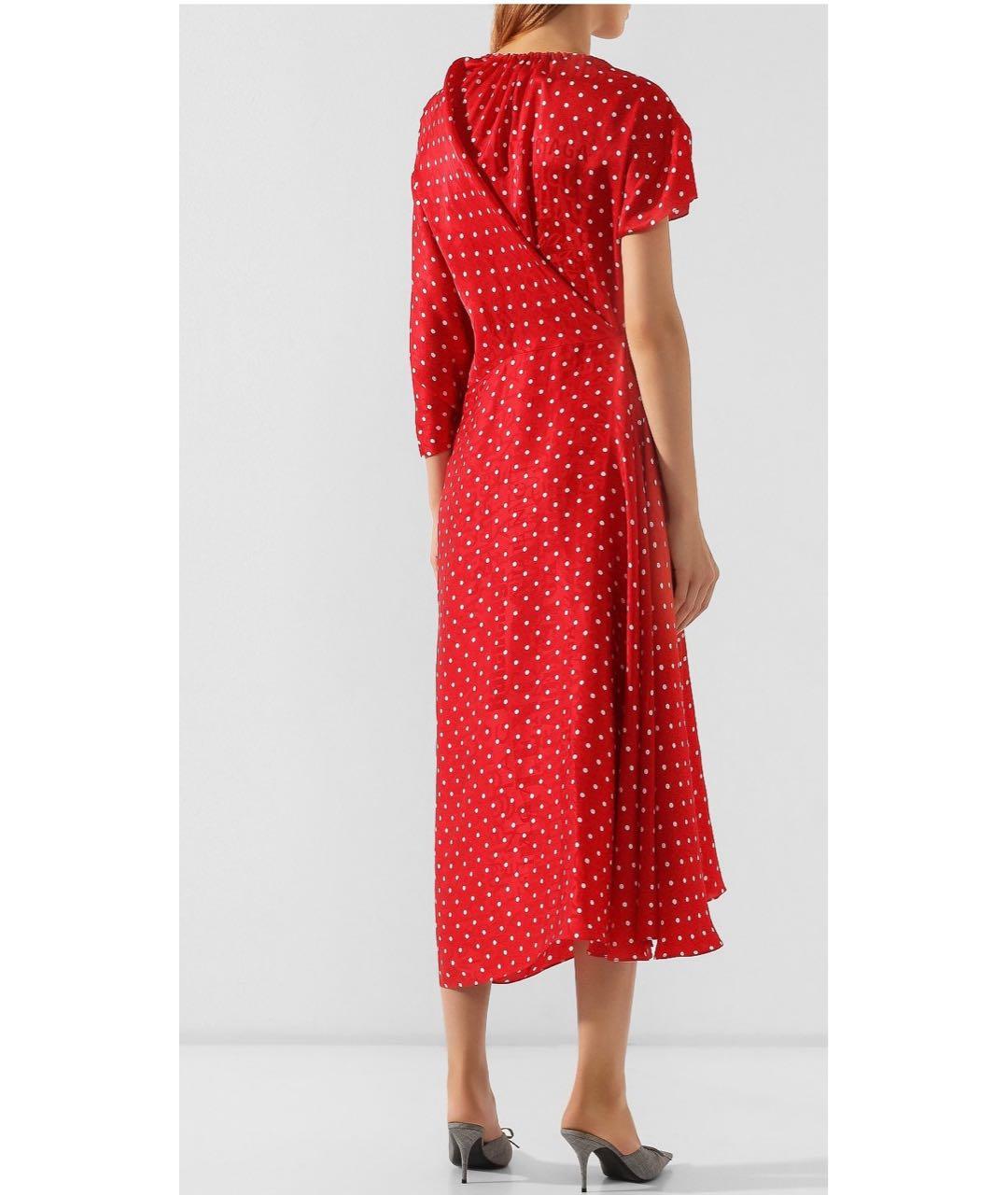 BALENCIAGA Красное шелковое коктейльное платье, фото 6