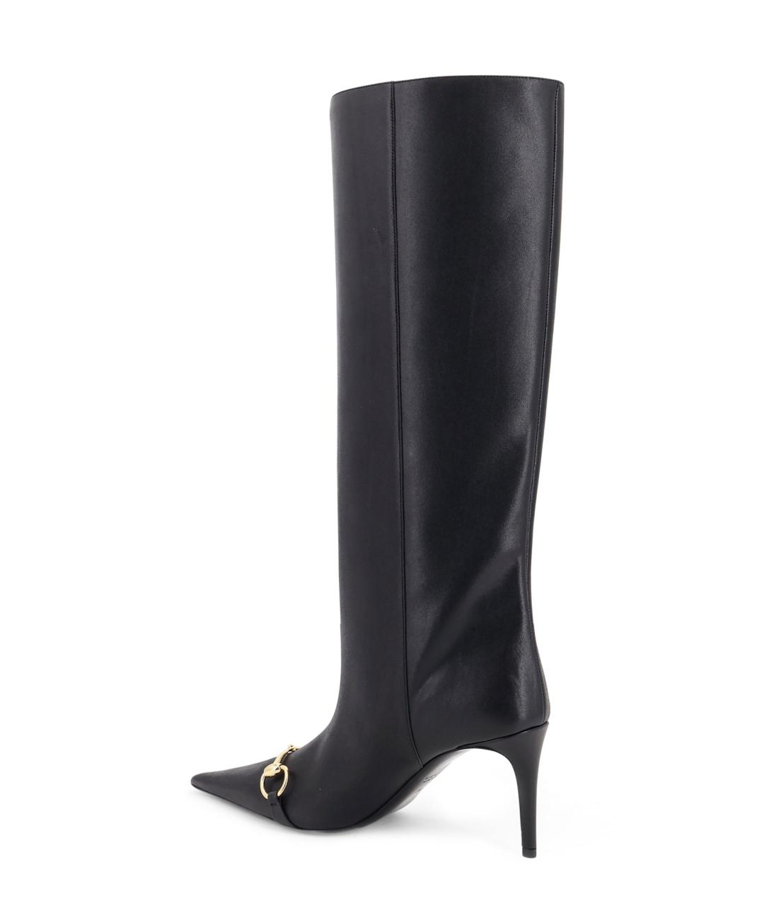 GUCCI Черные кожаные сапоги, фото 3