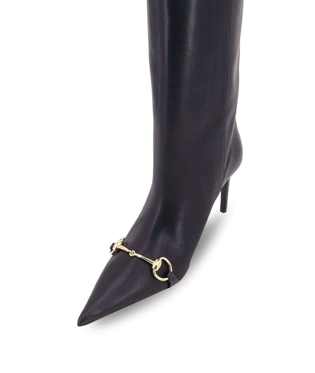 GUCCI Черные кожаные сапоги, фото 4