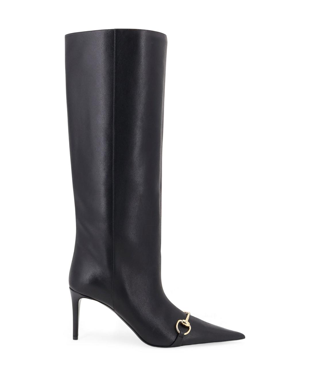 GUCCI Черные кожаные сапоги, фото 5