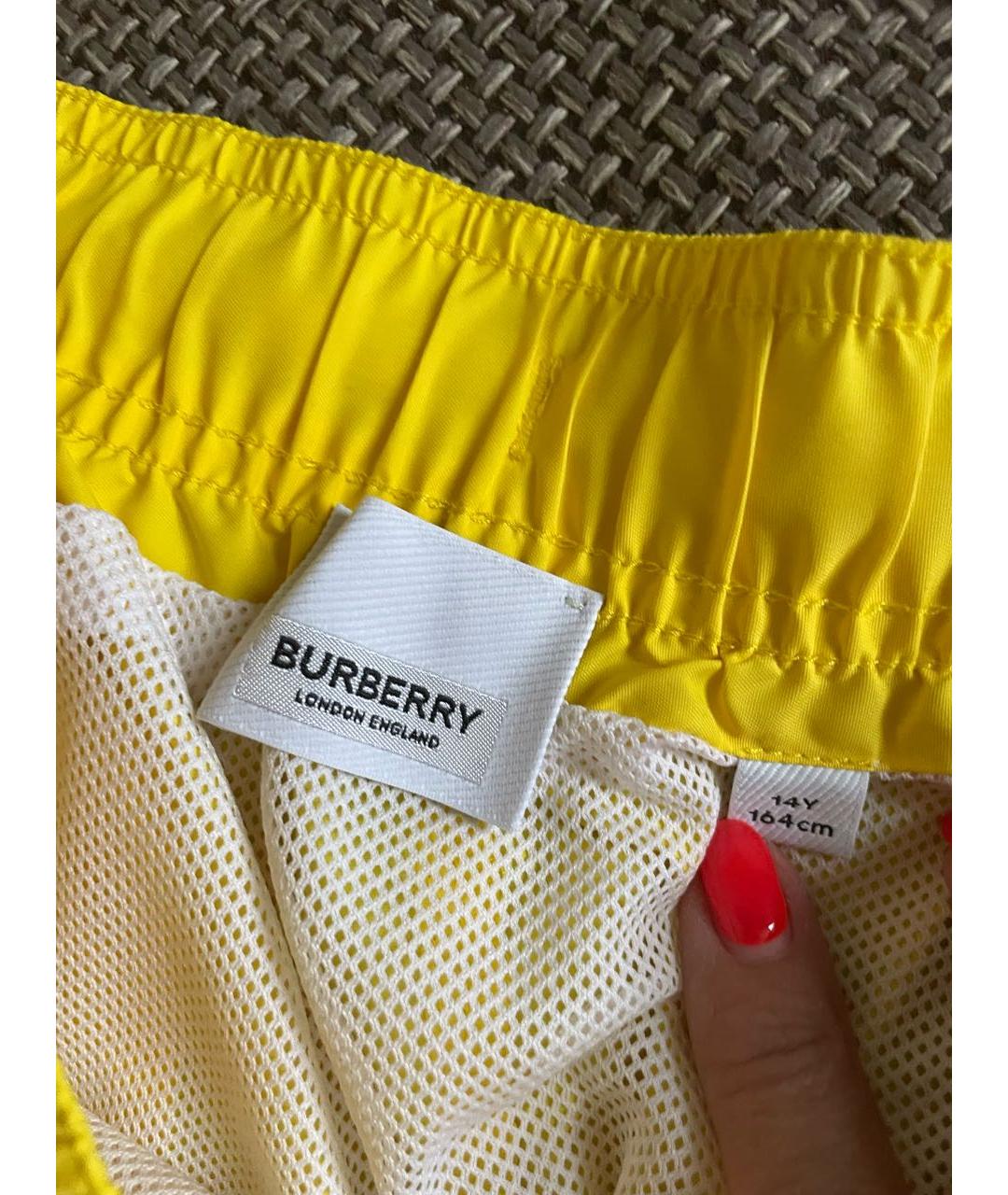 BURBERRY Желтые детские шорты, фото 5