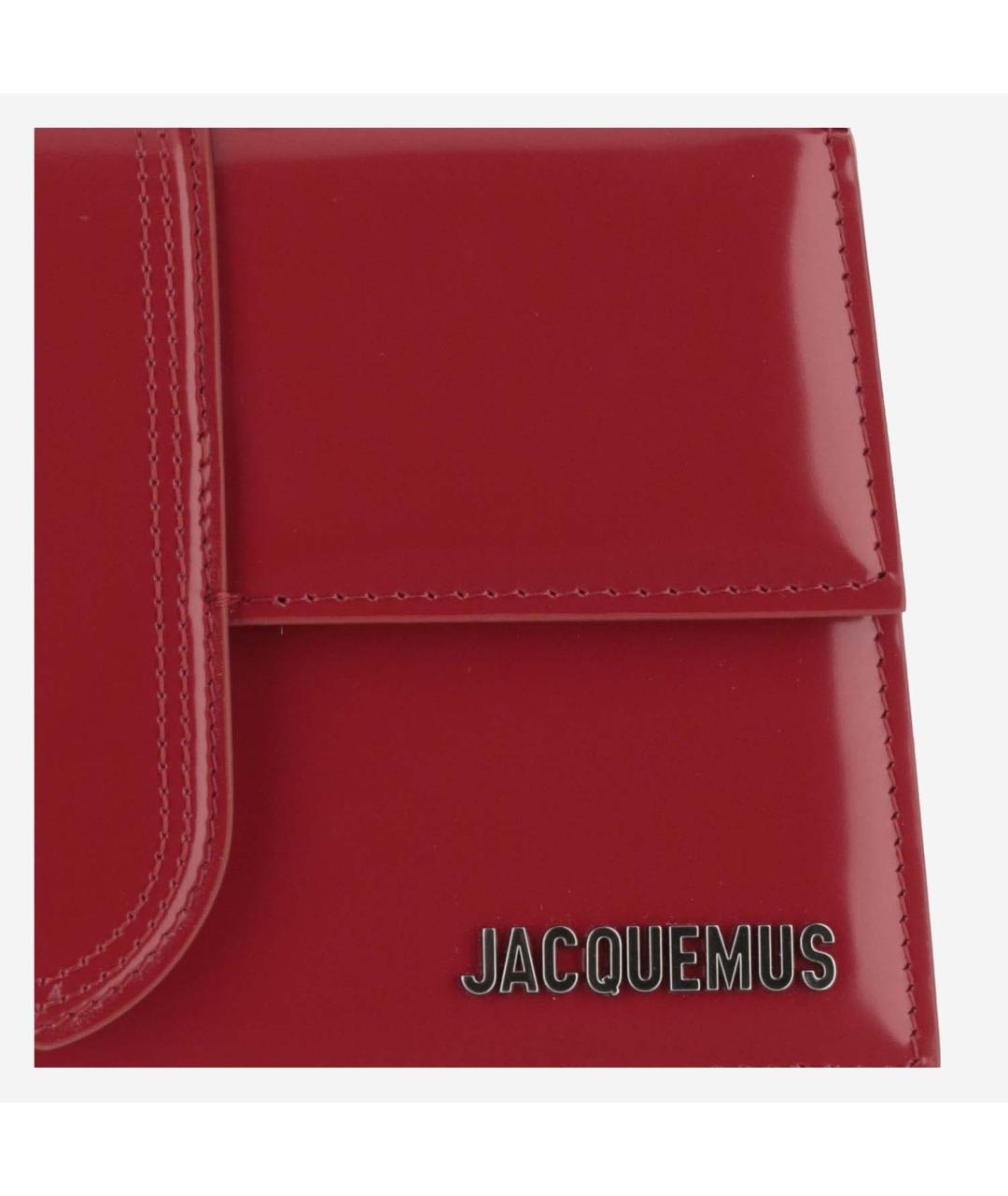 JACQUEMUS Красная кожаная сумка с короткими ручками, фото 5