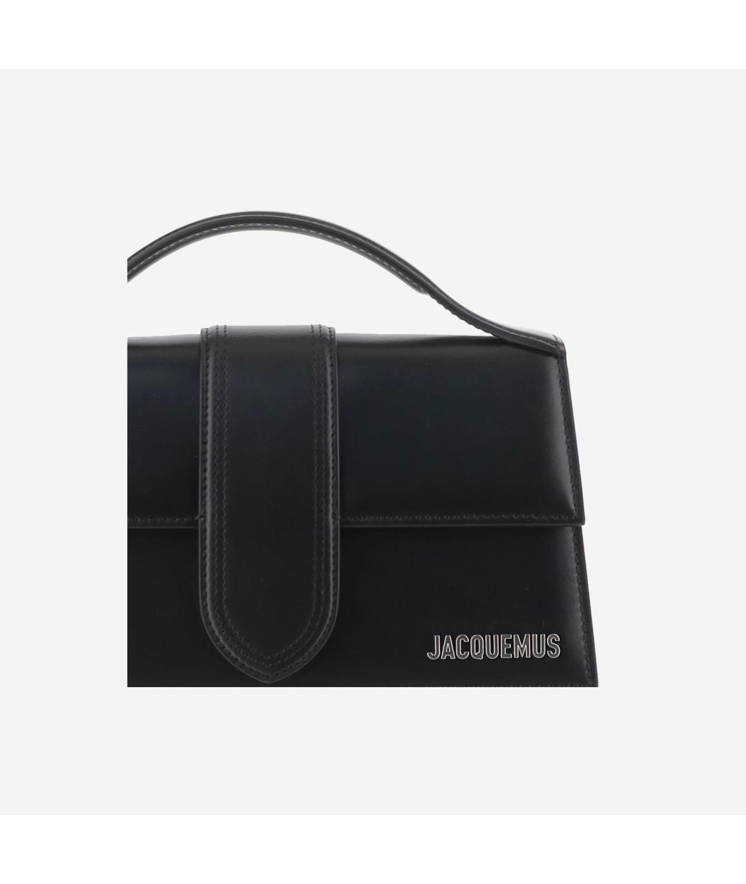 JACQUEMUS Черная кожаная сумка через плечо, фото 5