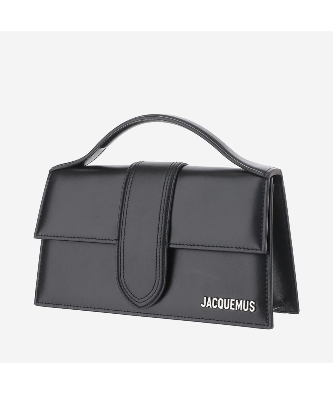 JACQUEMUS Черная кожаная сумка через плечо, фото 2
