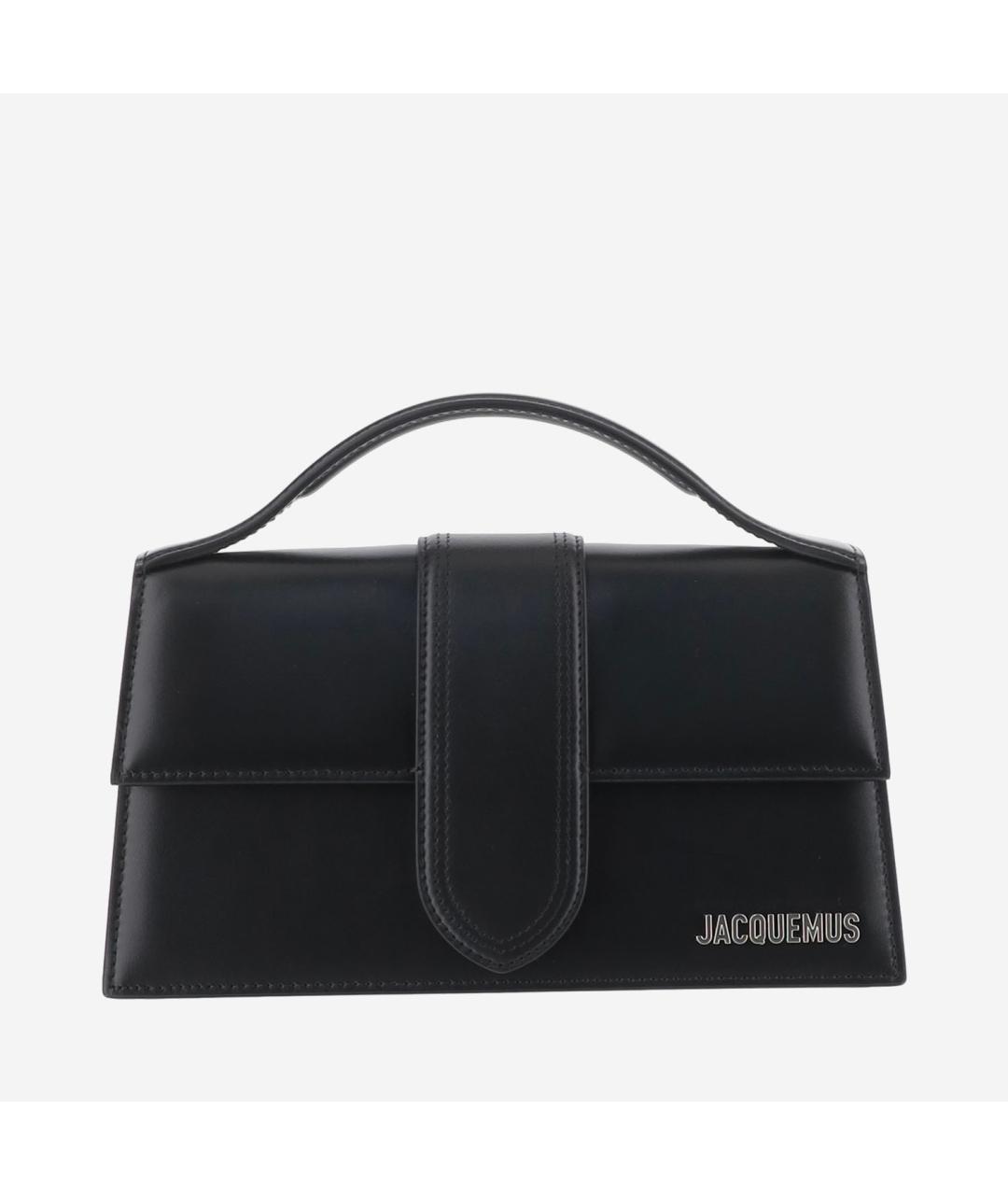 JACQUEMUS Черная кожаная сумка через плечо, фото 6