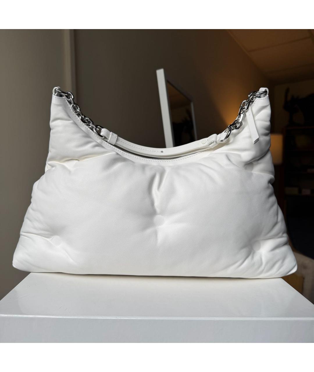 MAISON MARGIELA Белая кожаная сумка через плечо, фото 2