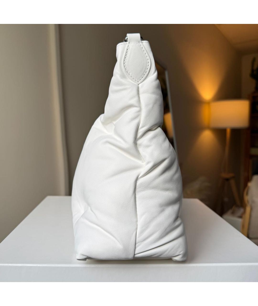 MAISON MARGIELA Белая кожаная сумка через плечо, фото 6