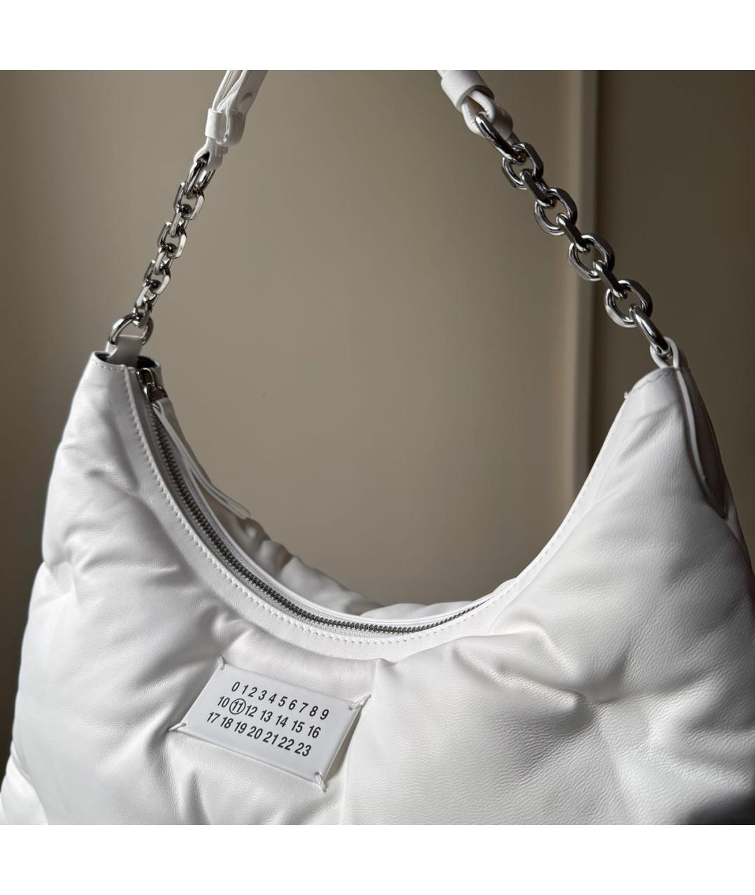 MAISON MARGIELA Белая кожаная сумка через плечо, фото 4