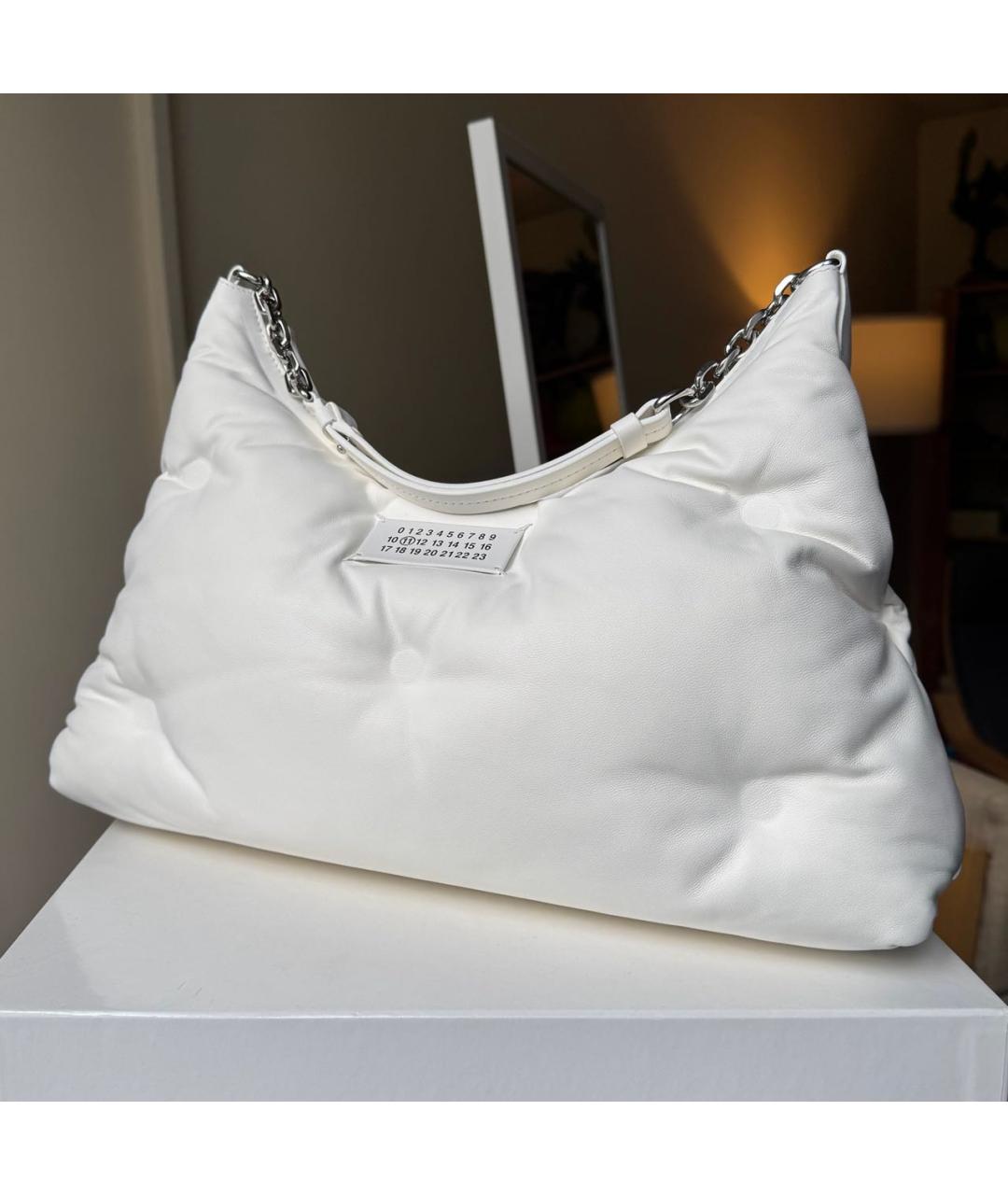 MAISON MARGIELA Белая кожаная сумка через плечо, фото 5