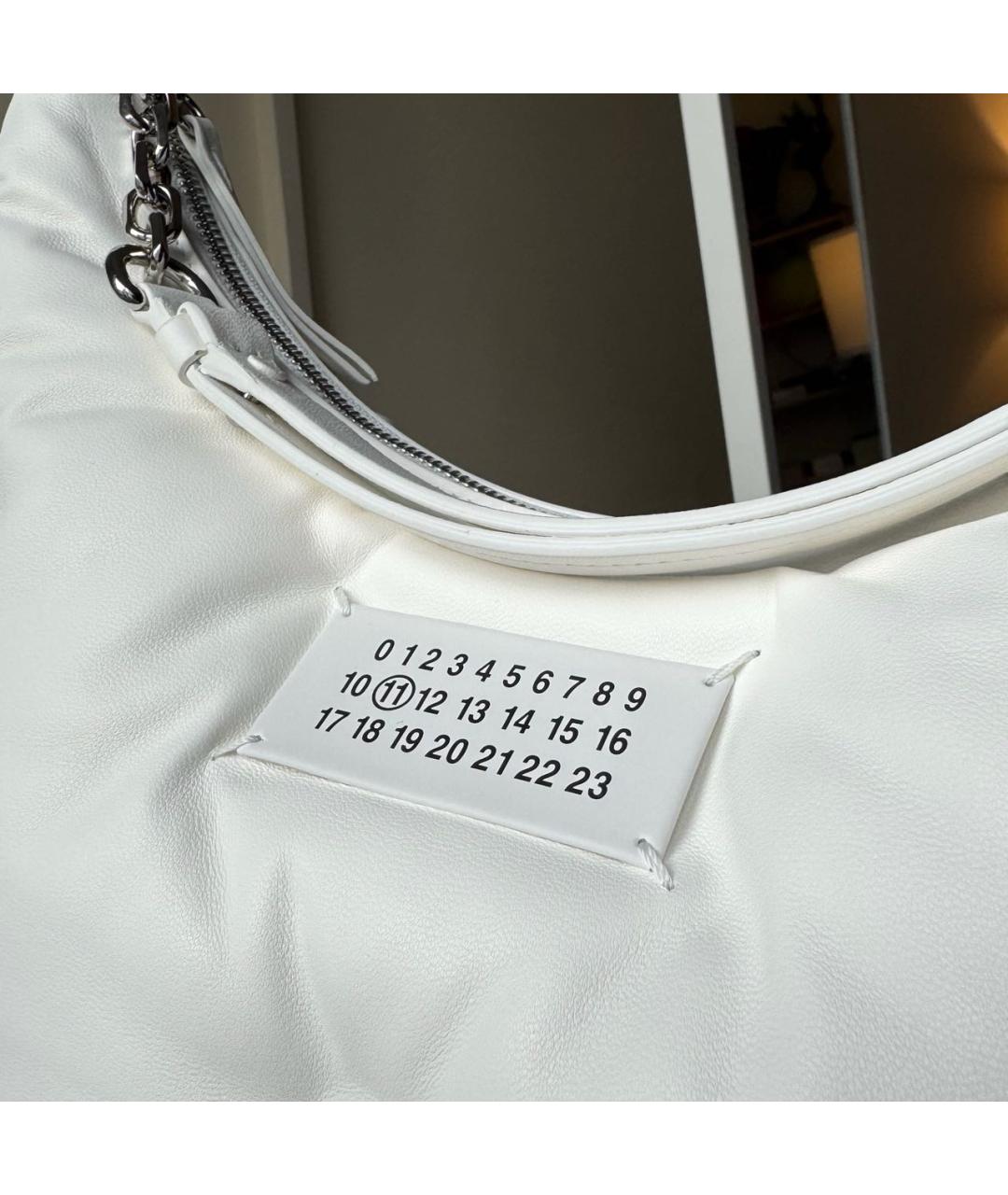 MAISON MARGIELA Белая кожаная сумка через плечо, фото 3