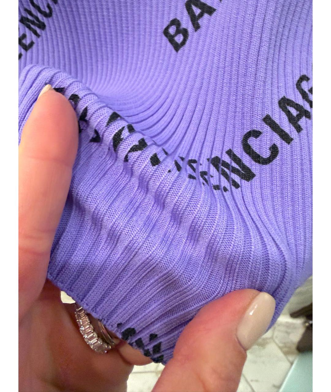 BALENCIAGA Фиолетовая полиэстеровая водолазка, фото 4