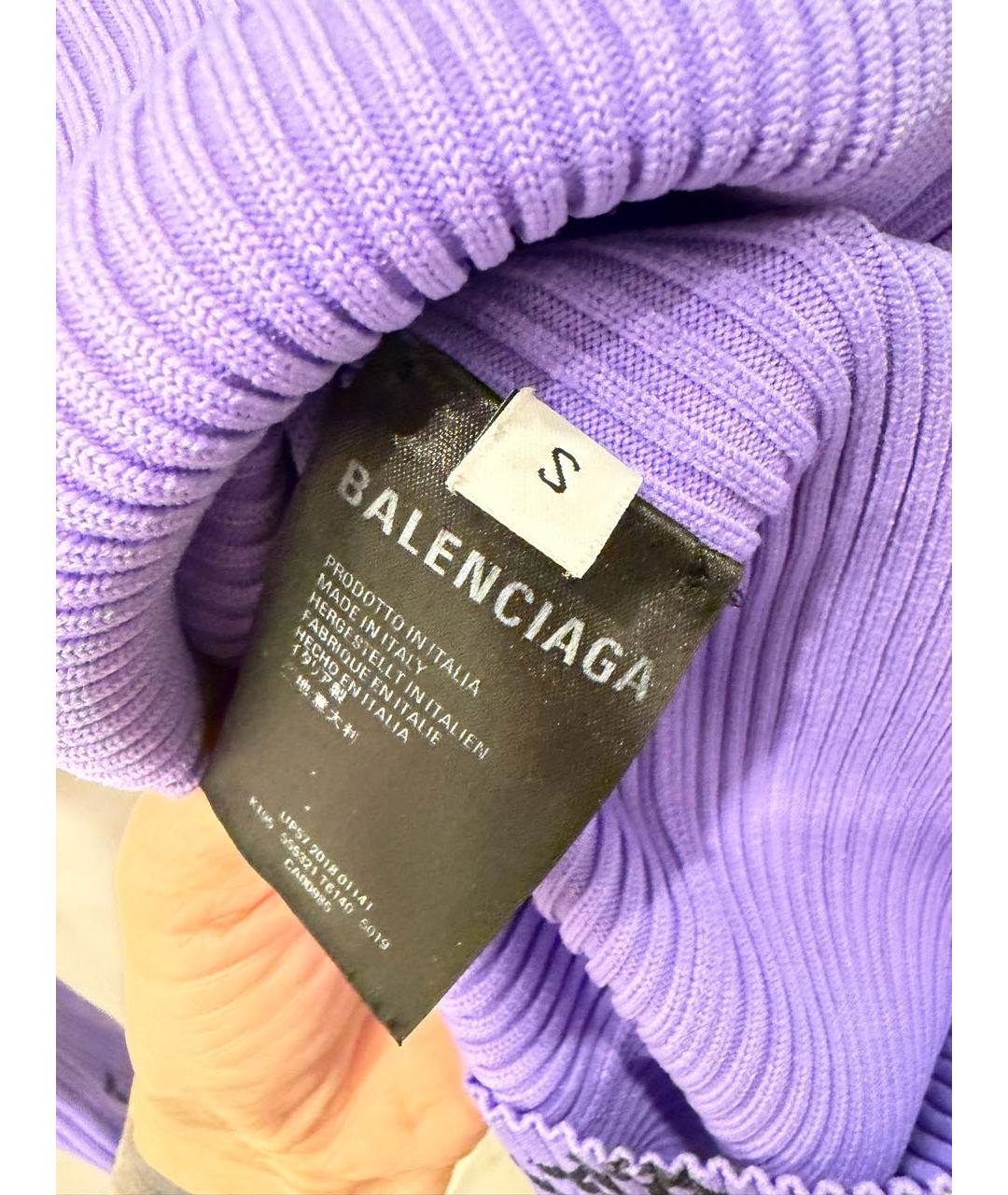 BALENCIAGA Фиолетовая полиэстеровая водолазка, фото 5