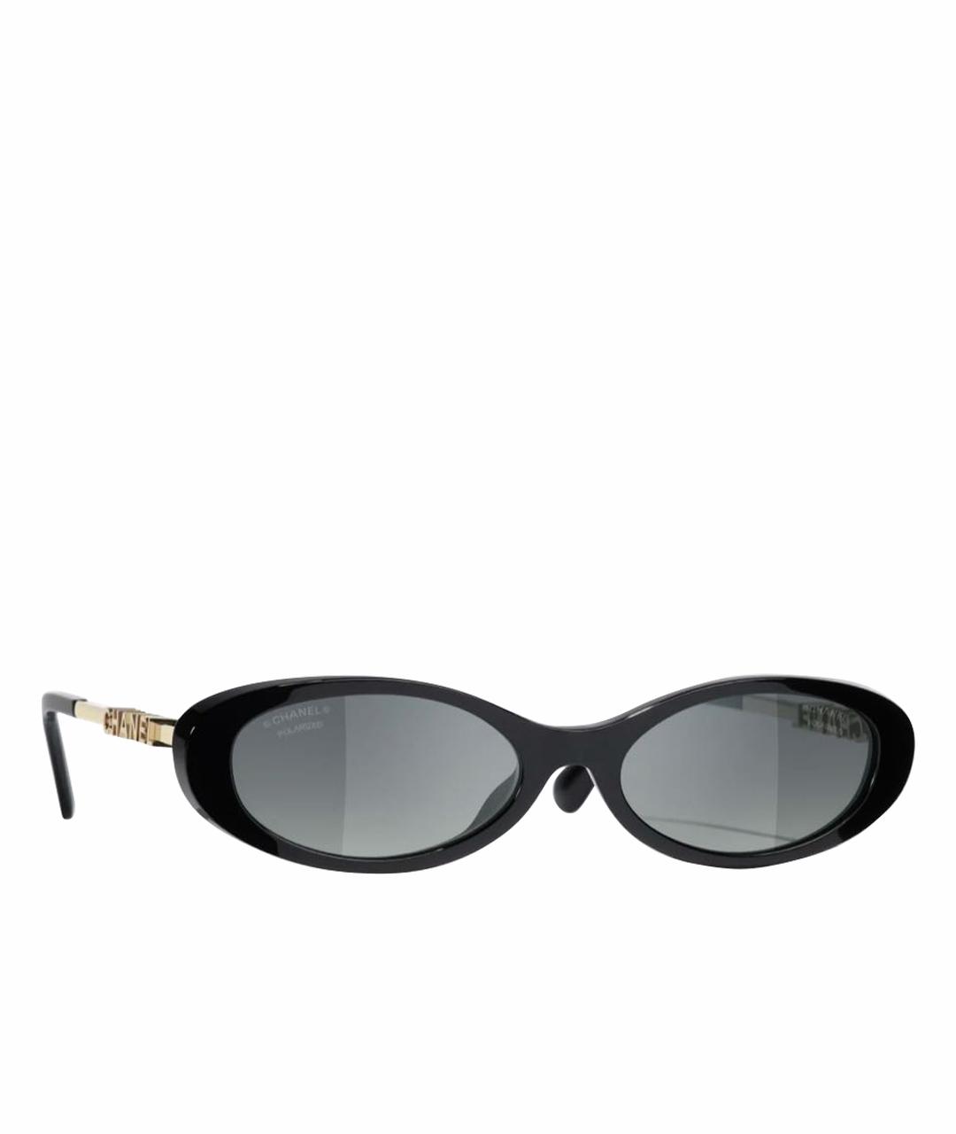 CHANEL Черные металлические солнцезащитные очки, фото 1