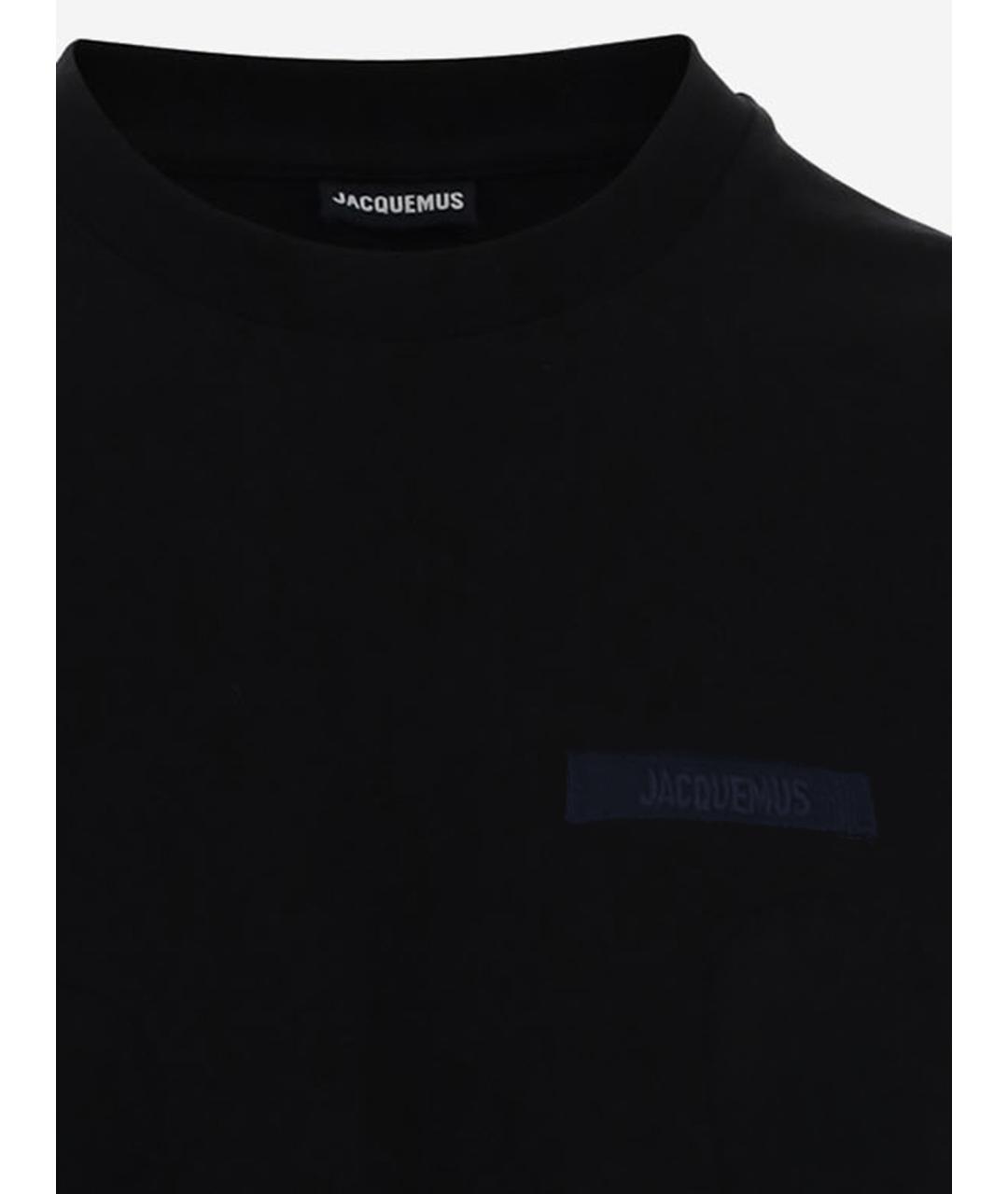 JACQUEMUS Черная хлопковая футболка, фото 3