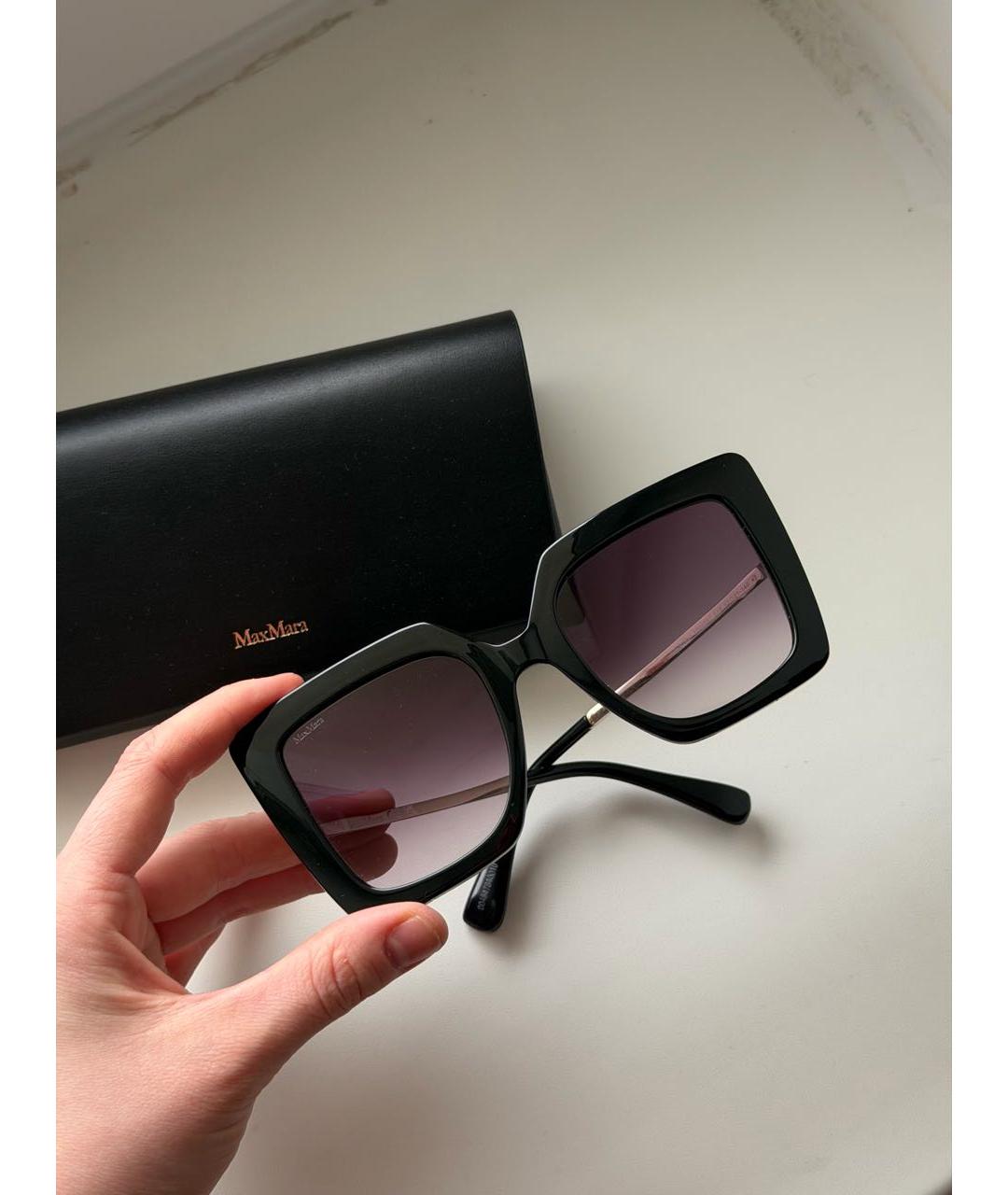 MAX MARA Черные пластиковые солнцезащитные очки, фото 5