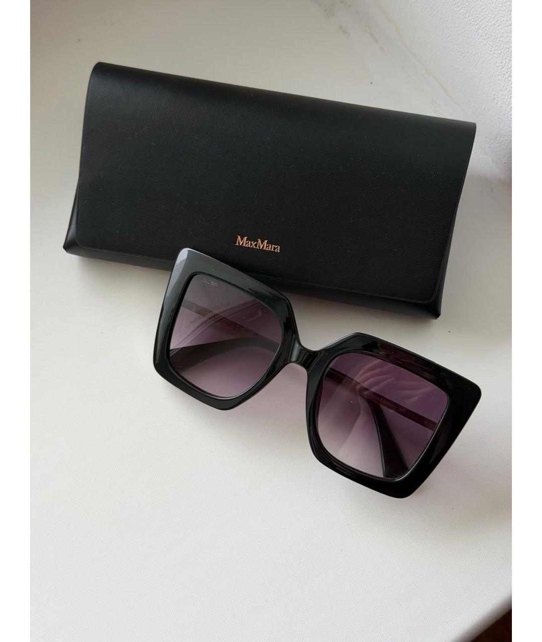 MAX MARA Черные пластиковые солнцезащитные очки, фото 4
