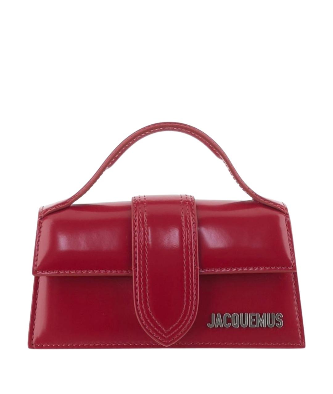 JACQUEMUS Красная кожаная сумка с короткими ручками, фото 1