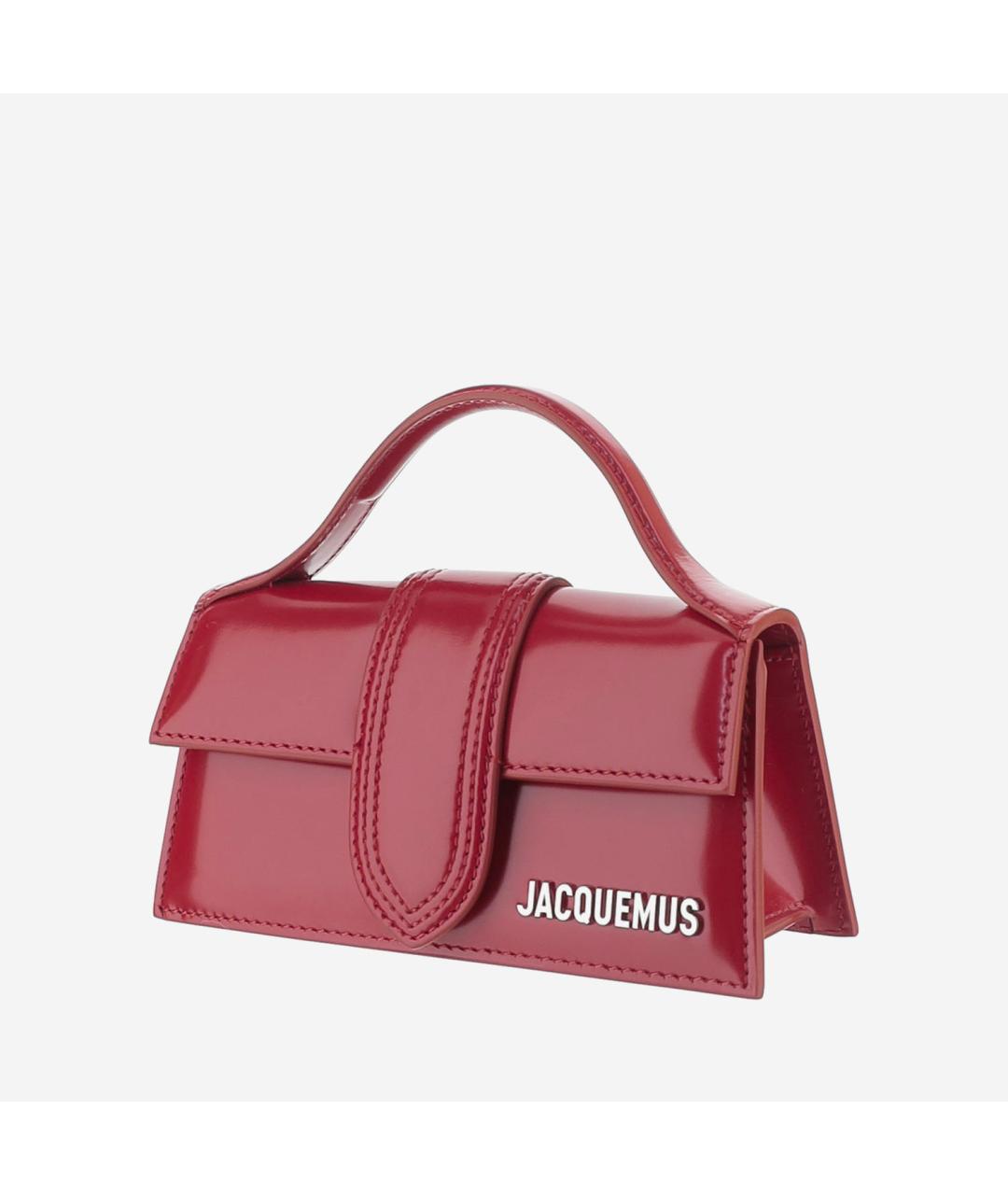 JACQUEMUS Красная кожаная сумка с короткими ручками, фото 2