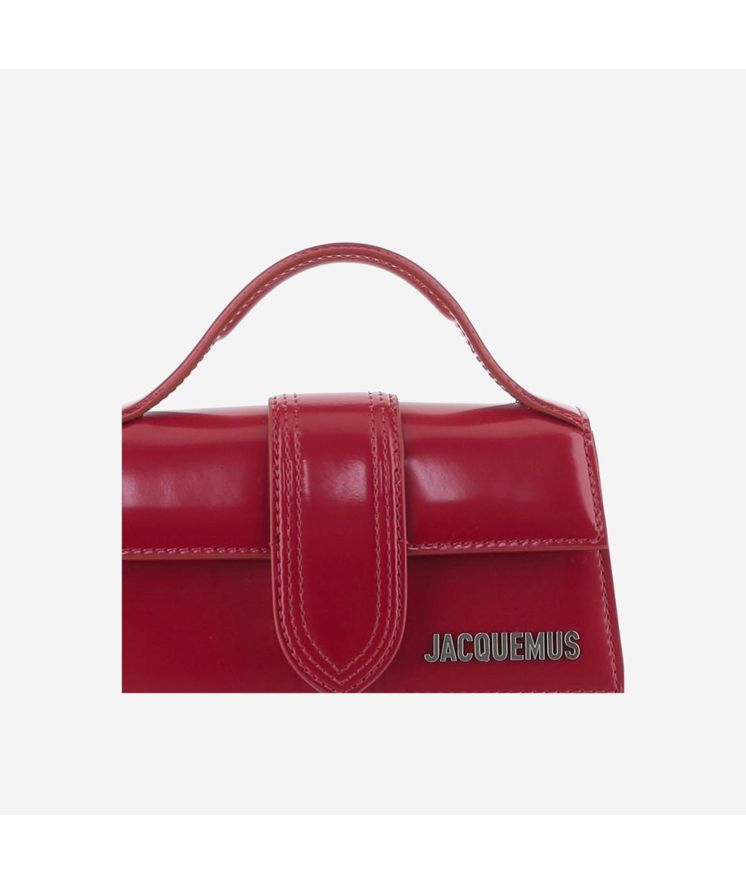 JACQUEMUS Красная кожаная сумка с короткими ручками, фото 5