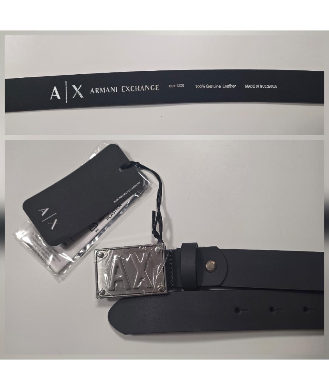 ARMANI EXCHANGE Черный кожаный ремень, фото 6