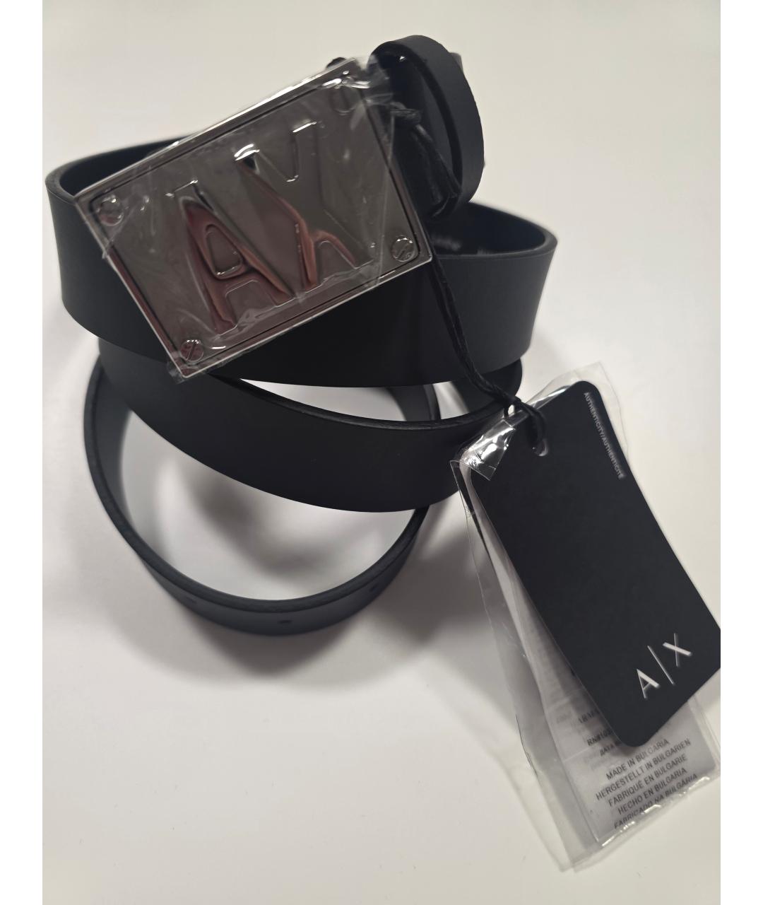 ARMANI EXCHANGE Черный кожаный ремень, фото 5