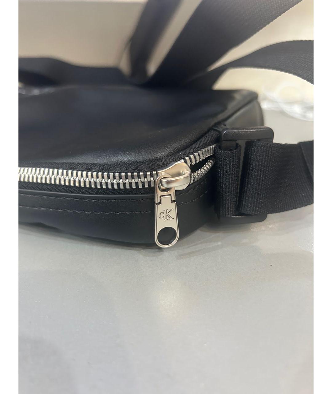 CALVIN KLEIN Черная сумка на плечо из искусственной кожи, фото 5