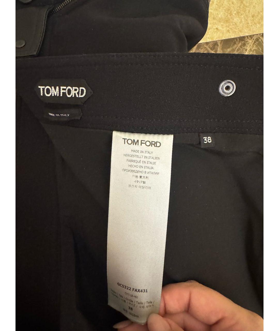 TOM FORD Черная шерстяная юбка миди, фото 3