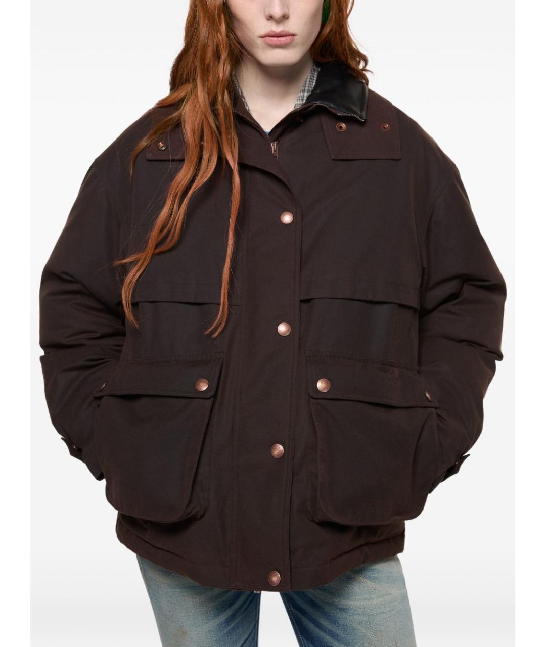 ACNE STUDIOS Коричневая полиэстеровая куртка, фото 4