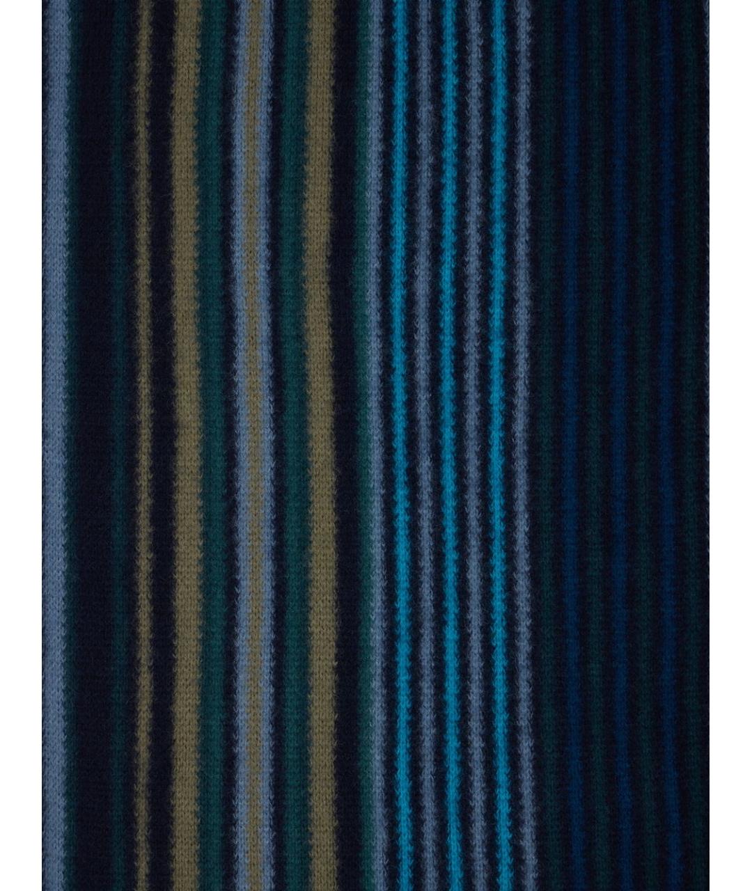 PAUL SMITH Синий шерстяной шарф, фото 3