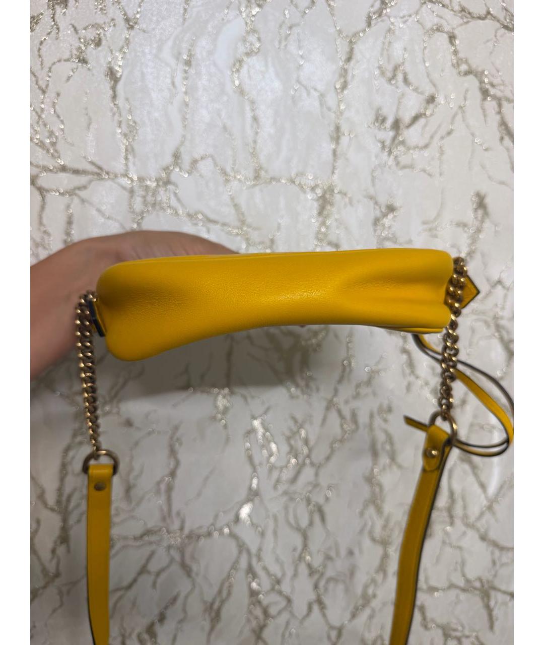 GUCCI Горчичная кожаная сумка через плечо, фото 5