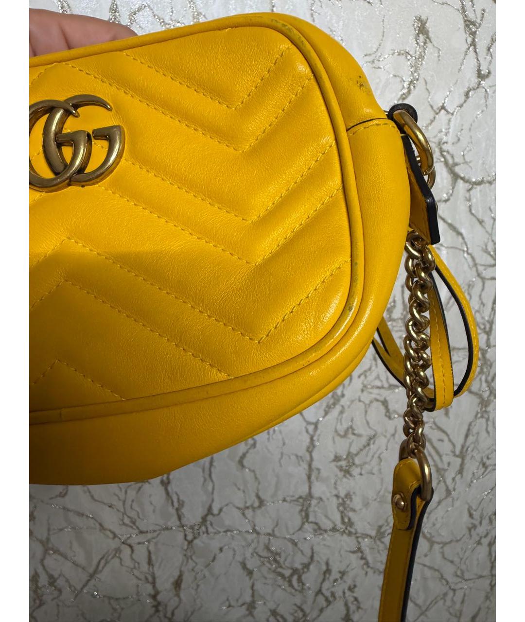 GUCCI Горчичная кожаная сумка через плечо, фото 6
