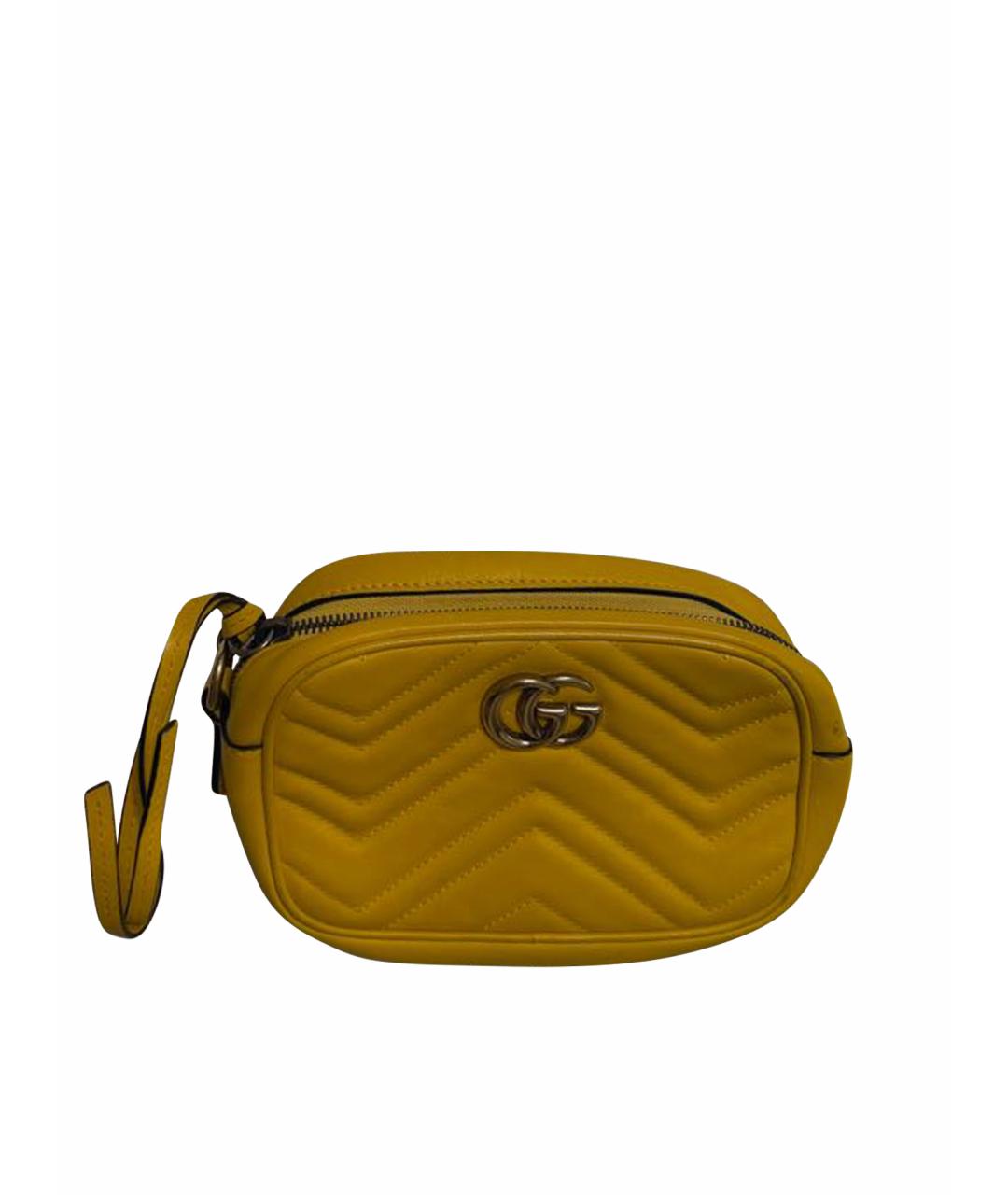 GUCCI Горчичная кожаная сумка через плечо, фото 1