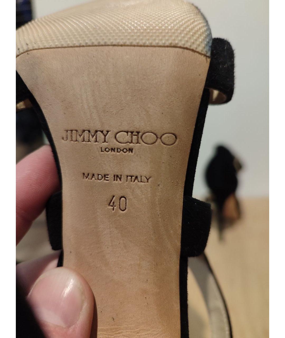 JIMMY CHOO Черные замшевые босоножки, фото 5
