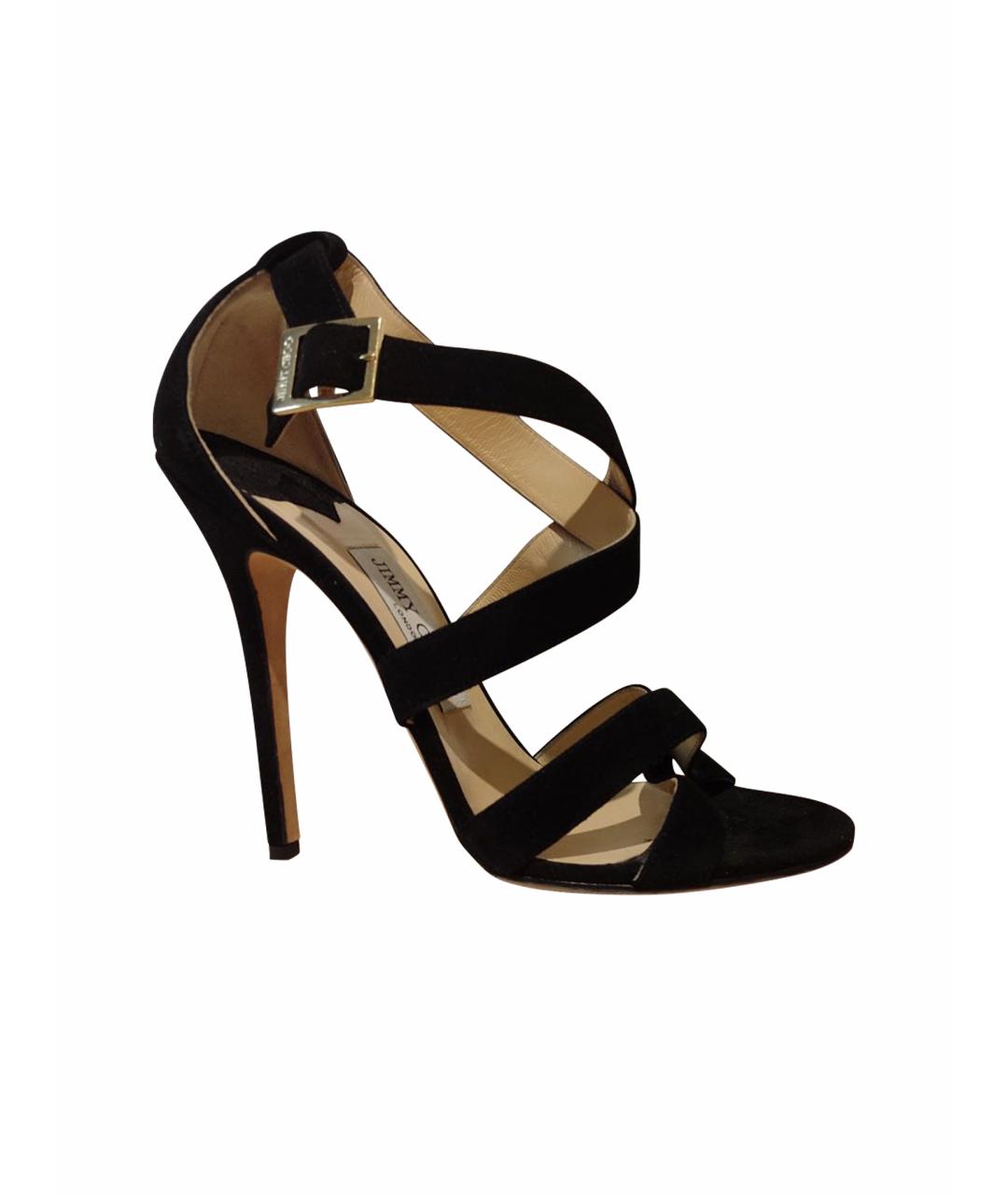 JIMMY CHOO Черные замшевые босоножки, фото 1