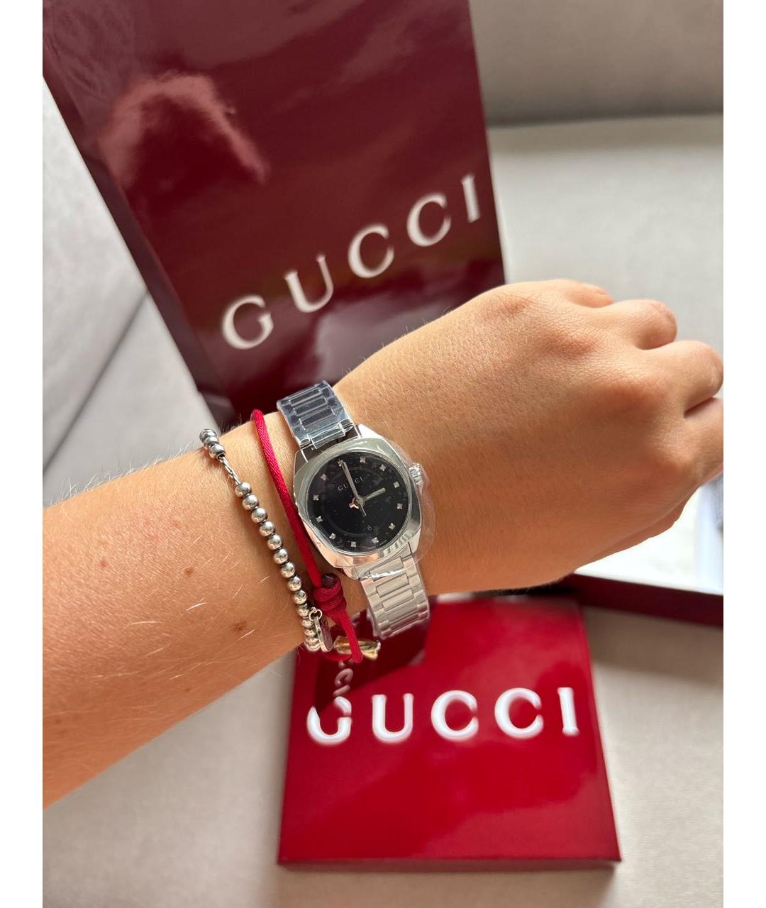 GUCCI Серебряные стальные часы, фото 4