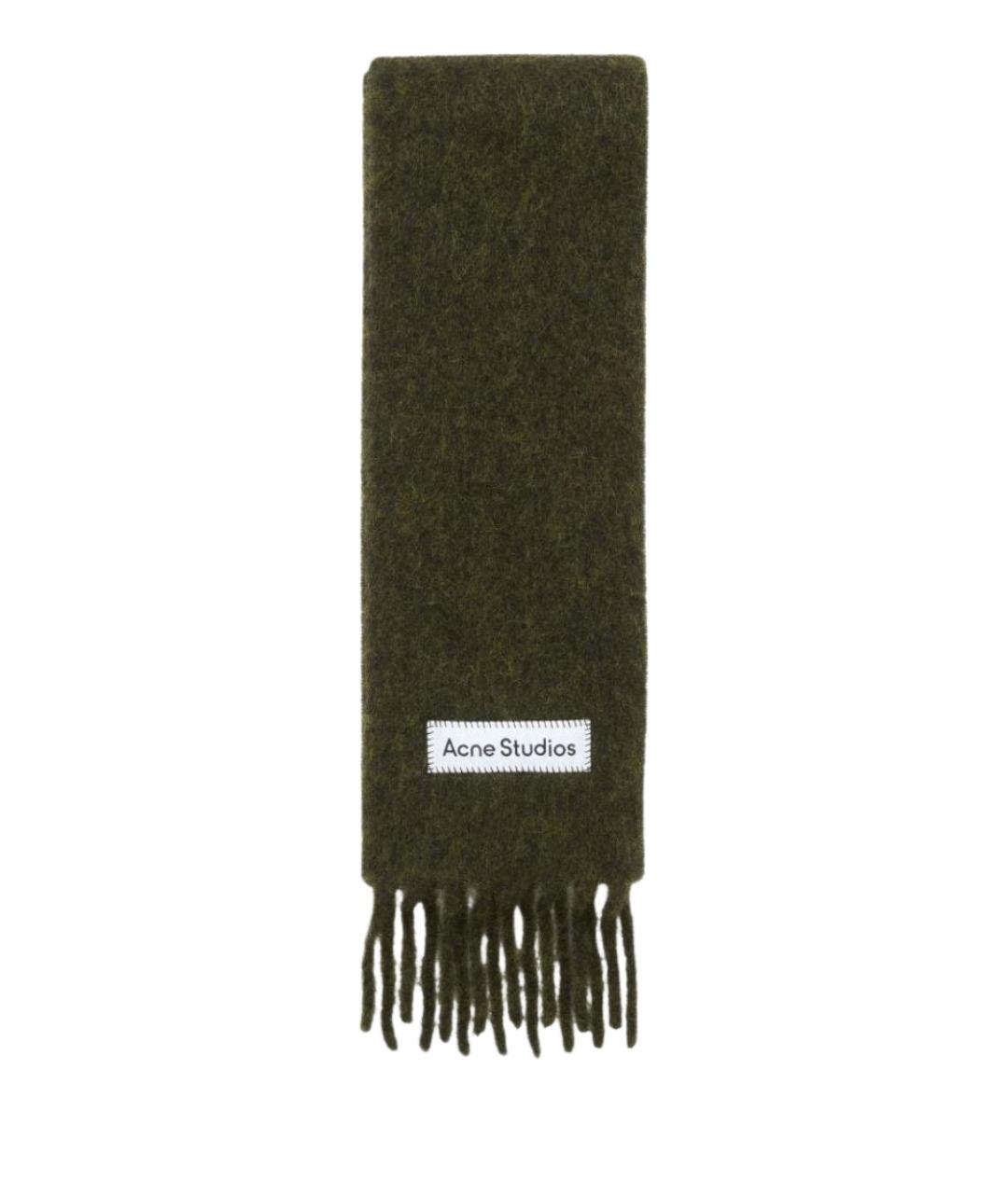 ACNE STUDIOS Зеленый шерстяной шарф, фото 1