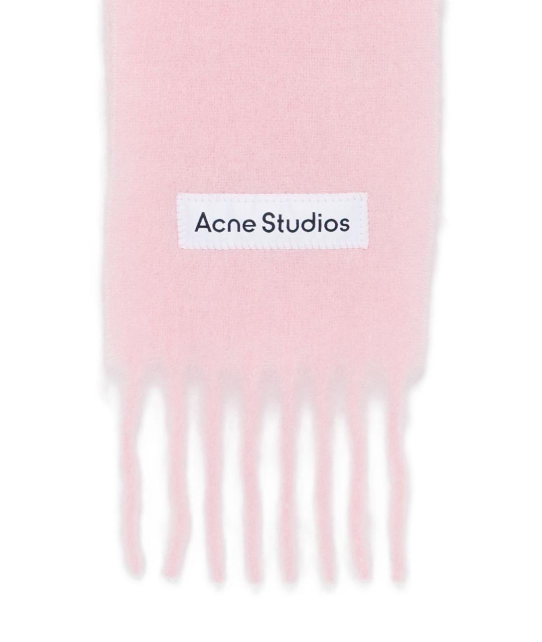 ACNE STUDIOS Розовый шерстяной шарф, фото 3