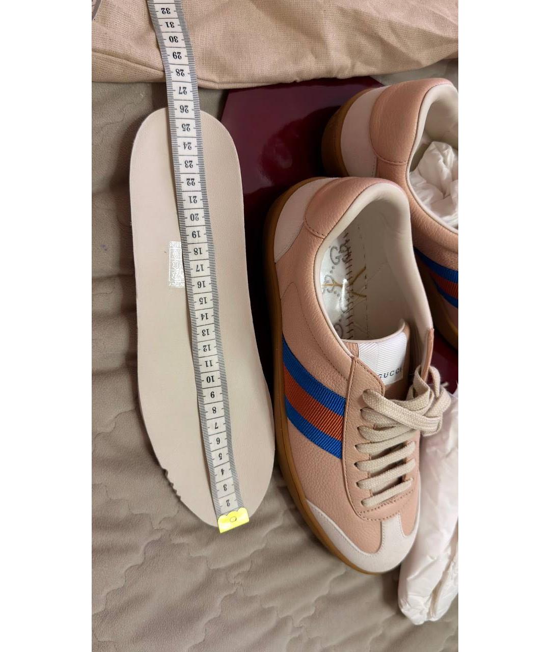 GUCCI Розовые кожаные кеды, фото 4