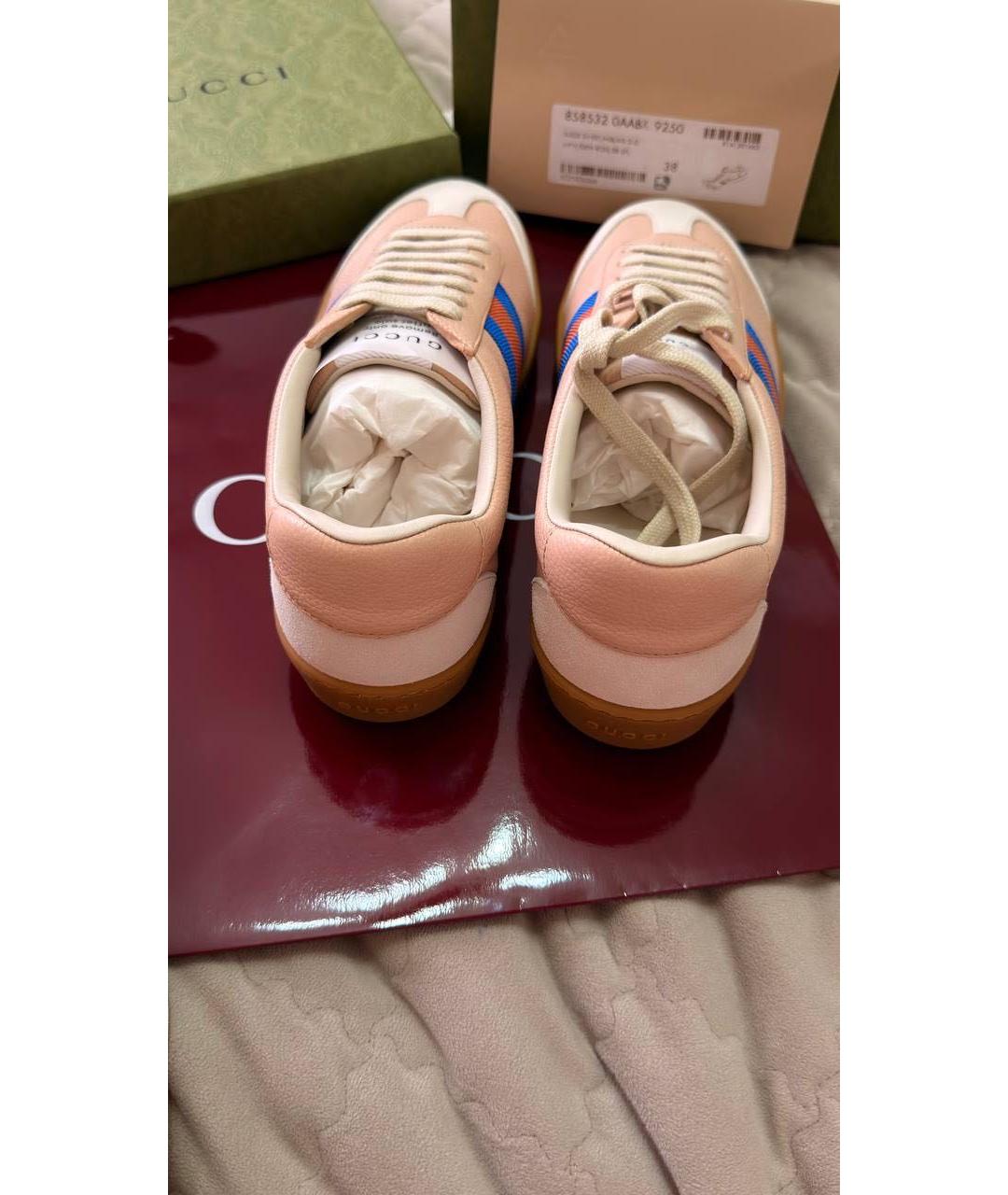 GUCCI Розовые кожаные кеды, фото 3