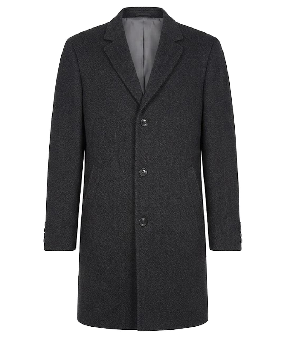 HUGO BOSS Черное шерстяное пальто, фото 1