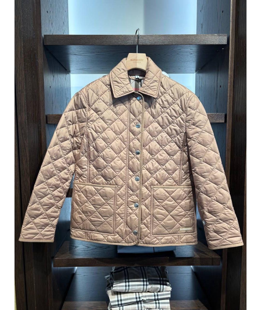 BURBERRY Бежевая нейлоновая куртка, фото 5