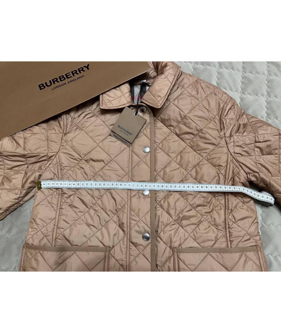 BURBERRY Бежевая нейлоновая куртка, фото 3