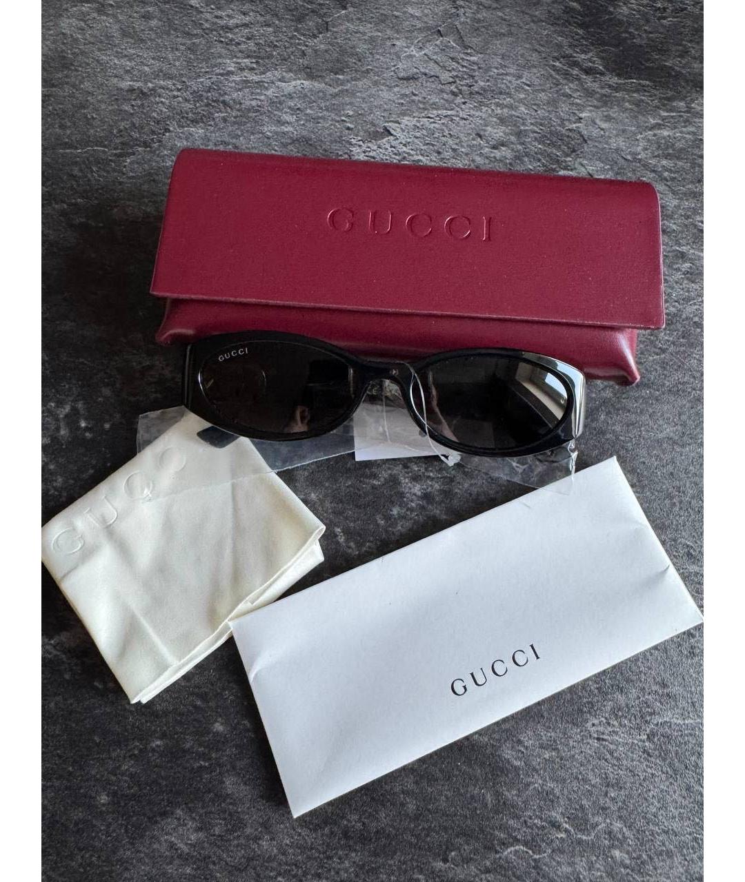 GUCCI Черные пластиковые солнцезащитные очки, фото 2