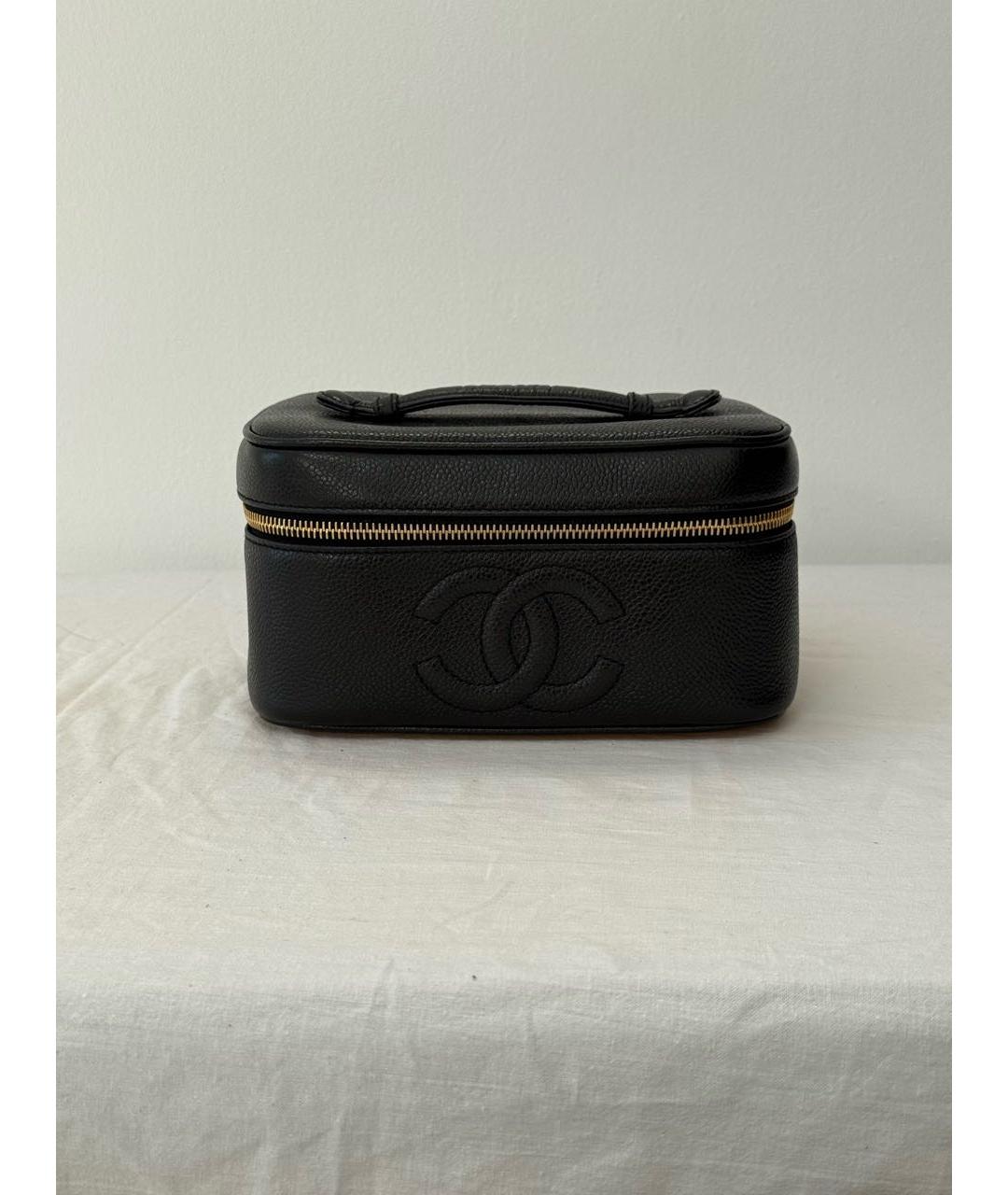 CHANEL Черная кожаная косметичка, фото 9