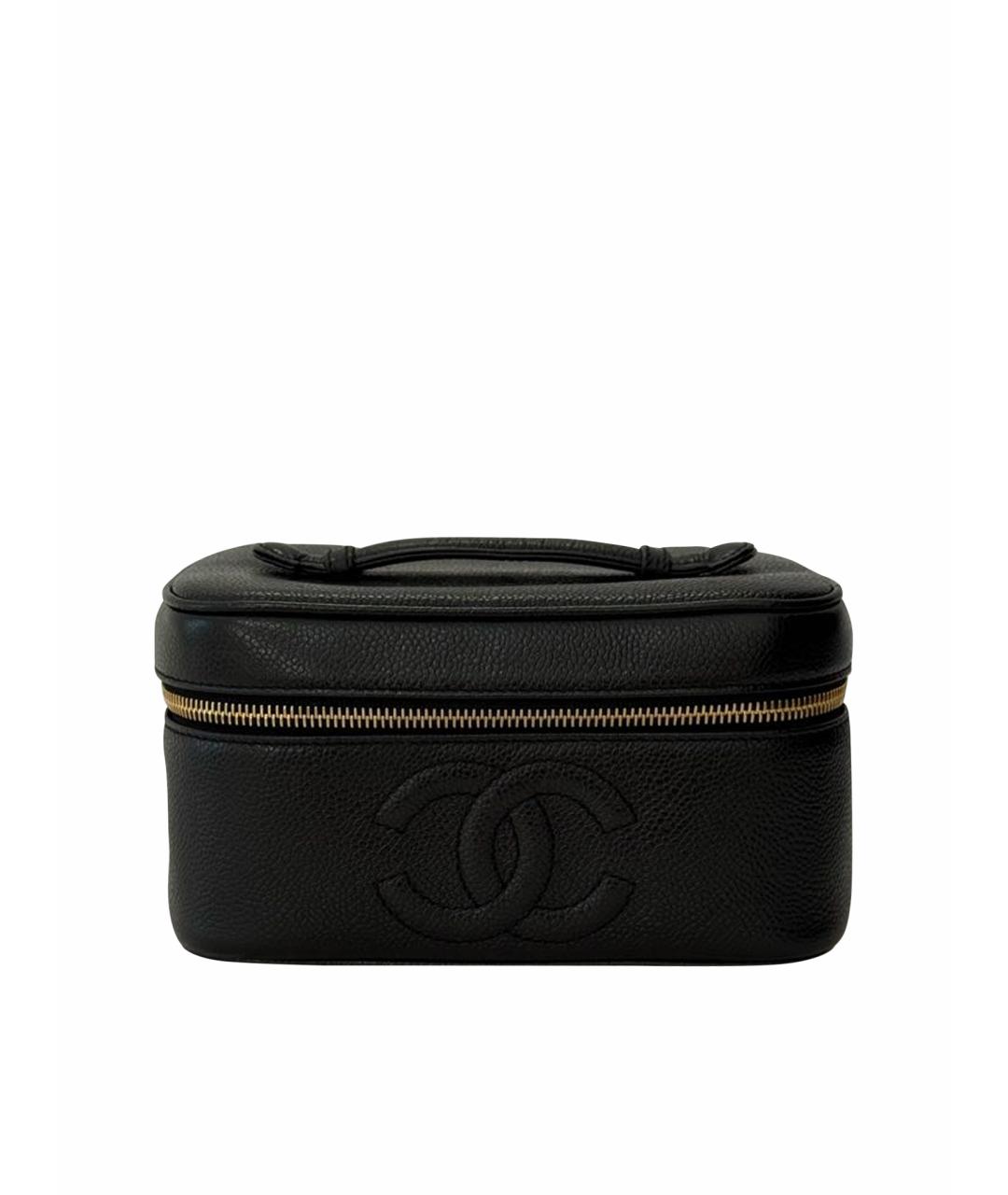 CHANEL Черная кожаная косметичка, фото 1