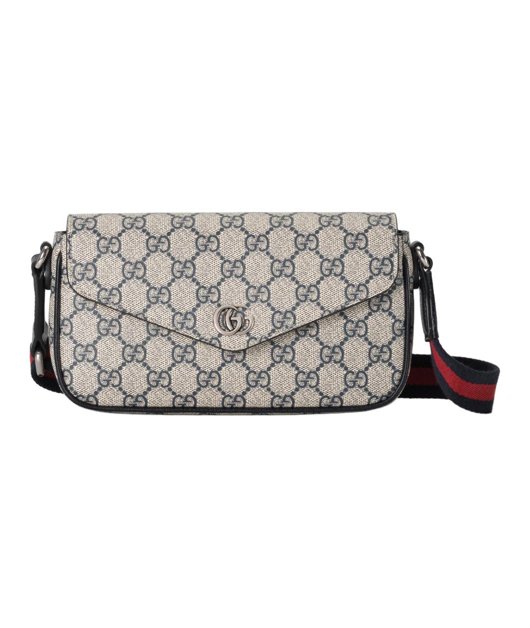 GUCCI Бежевая сумка через плечо из канвы, фото 4